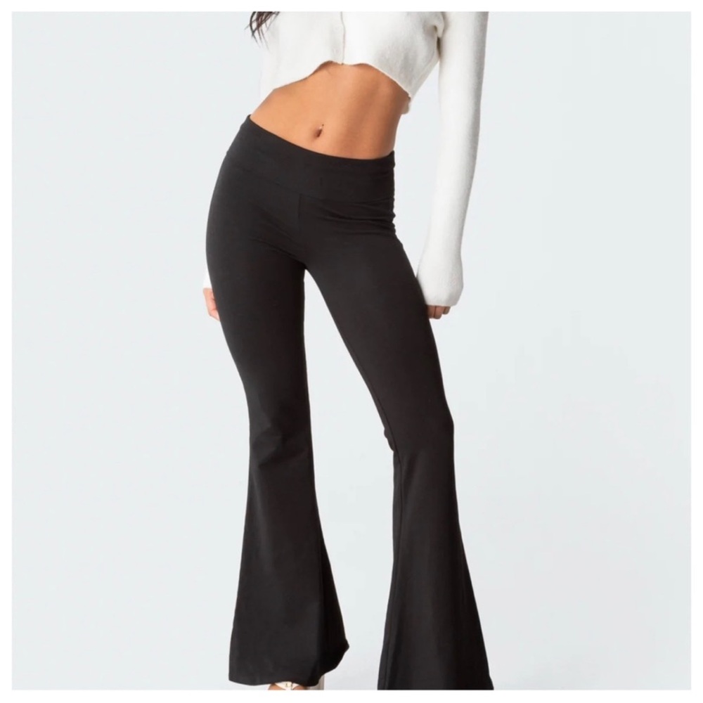 Boho High Waist Ribbed Bell Pants